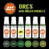 Picture of AK-Interactive: 3rd Gen Acrylics - Orcs and Green Models Acrylic Paint Set