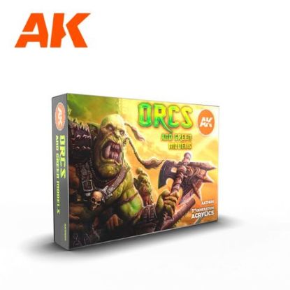 Picture of AK-Interactive: 3rd Gen Acrylics - Orcs and Green Models Acrylic Paint Set