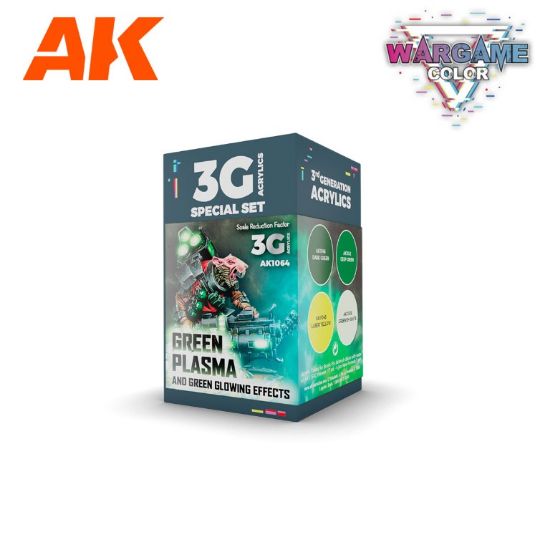 Picture of AK-Interactive: 3rd Gen Acrylics - Wargame Colors Green Plasma/Glowing Effects Set