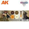 Picture of AK-Interactive: 3rd Gen Acrylics - Wargame Colors Non Metallic Metal Gold Set