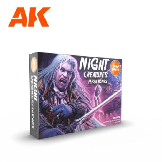 Picture of AK-Interactive: 3rd Gen Acrylics - Night Creatures Flesh Tones Acrylic Paint Set