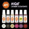 Picture of AK-Interactive: 3rd Gen Acrylics - Night Creatures Flesh Tones Acrylic Paint Set