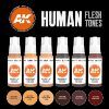 Picture of AK-Interactive: 3rd Gen Acrylics - Human Flesh Tones Acrylic Paint Set