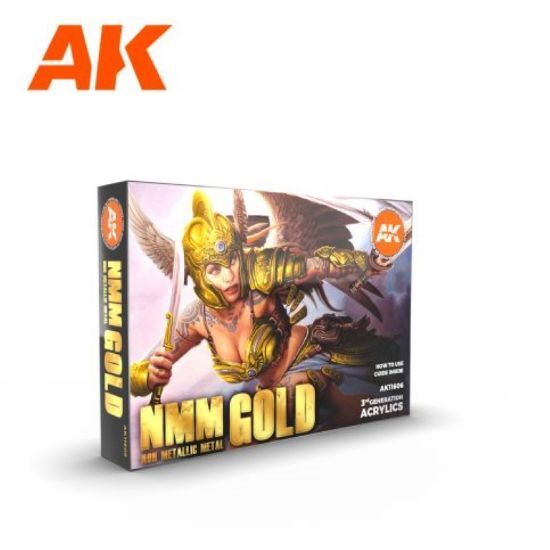 Picture of AK-Interactive: 3rd Gen Acrylics - Non Metallic Metal Gold Acrylic Paint Set