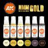 Picture of AK-Interactive: 3rd Gen Acrylics - Non Metallic Metal Gold Acrylic Paint Set