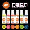 Picture of AK-Interactive: 3rd Gen Acrylics - Neon Colors Acrylic Paint Set (Box of 6 Paints)