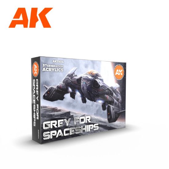 Picture of AK-Interactive: 3rd Gen Acrylics - Grey for Spaceships Paint Set