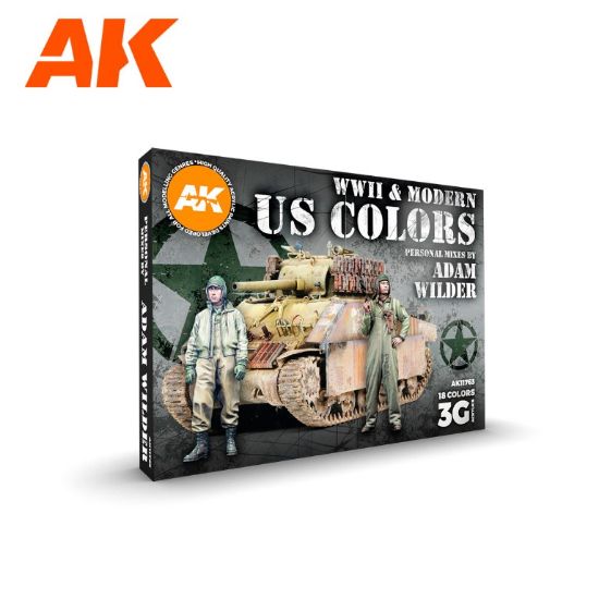 Picture of AK-Interactive: 3rd Gen Acrylics - WWII & Modern US Colors by Adam Wilder