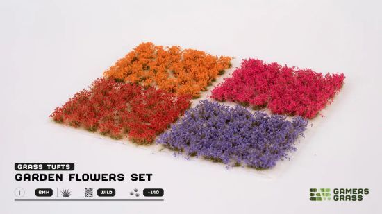 Picture of Gamer's Grass Garden Flowers Set (Violet - Pink - Orange - Red) Tuft