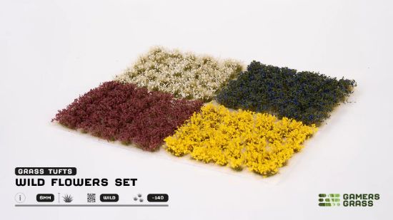 Picture of Gamer's Grass Wild Flowers Set (Yellow, Purple, White, Blue) Tuft