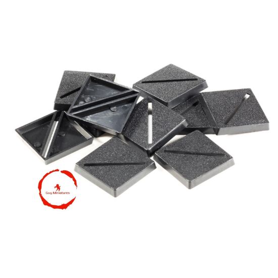 Picture of Lot of 10 - 25mm Square BEVEL SLOT Bases