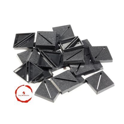 Picture of Lot of 20 - 25mm Square BEVEL SLOT Bases