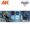 Picture of AK-Interactive: 3rd Gen Acrylics - Wargame Colors Blue Armor Set