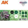 Picture of AK-Interactive: 3rd Gen Acrylics - Wargame Colors Emeralds and Green Gems Set