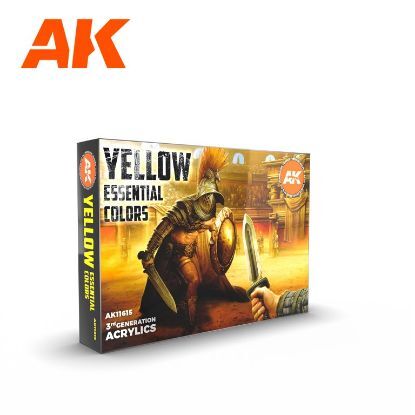 Picture of AK-Interactive: 3rd Gen Acrylics - Yellow Essential Colors Set