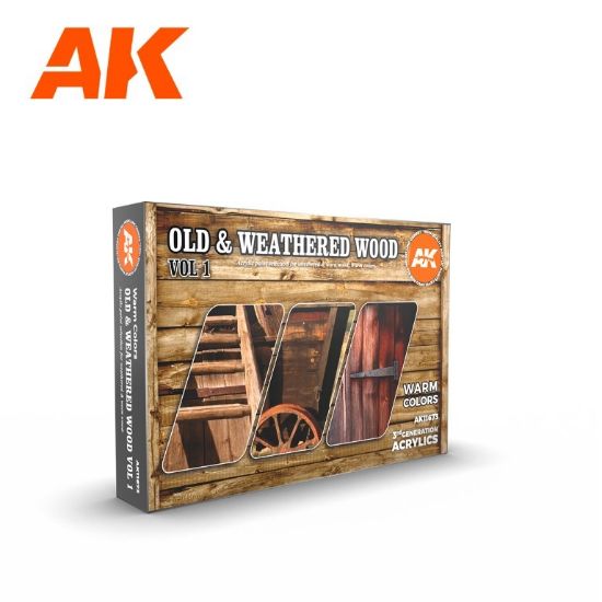 Picture of AK-Interactive: 3rd Gen Acrylics - Old & Weathered Wood Vol.1 Set