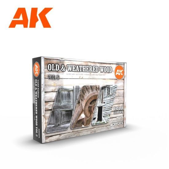 Picture of AK-Interactive: 3rd Gen Acrylics - Old & Weathered Wood Vol.2 Set