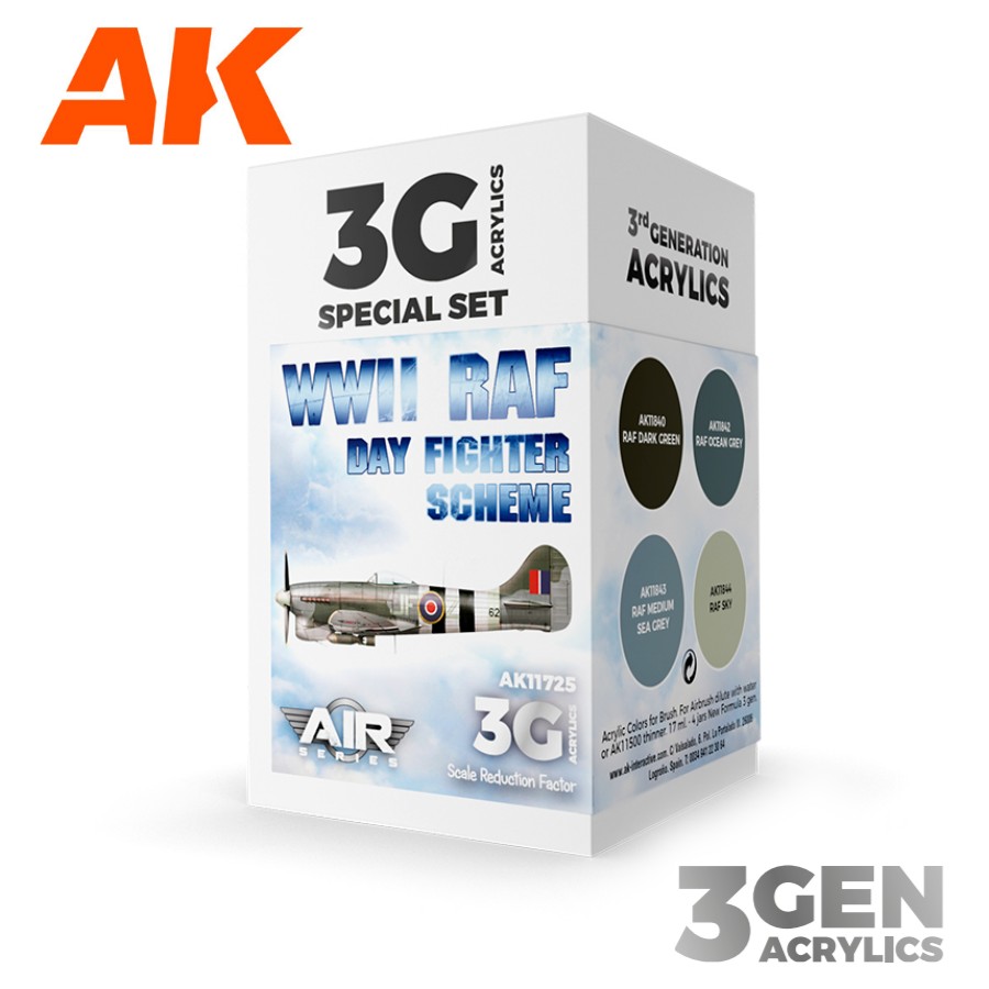 AK Acrylics 3Gen AIRCRAFT AK11886 Gris Moyen FS 36270 (17ml) – Peinture Pro Pour Maquettes Avion