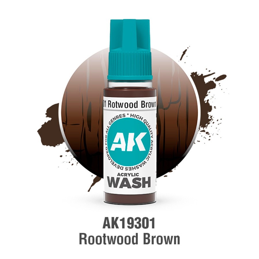 AK Interactive: WASH - Acrylic Washes & Shades - 18ml - Singles 18 Colors