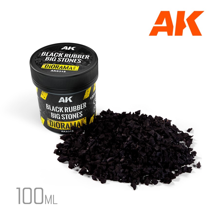 AK Interactive: Black Rubber Rocks - Stones | Gravel - 100ml - Singles ...