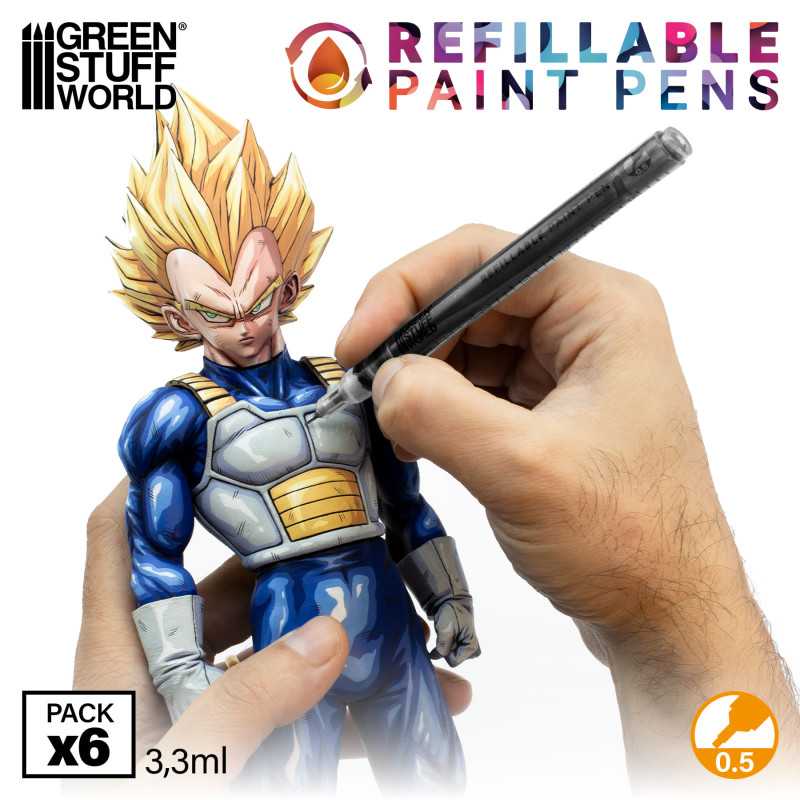 Green Stuff World: Refillable Markers - 3 Marker Tip Pen Sizes