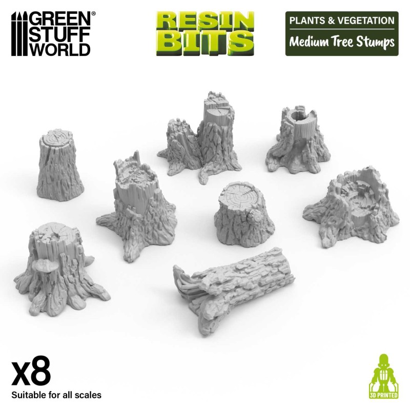 Resom Tree Green Stuff World: TREES - Basing Bits - 3D Printed Resin Tree Stumps ...