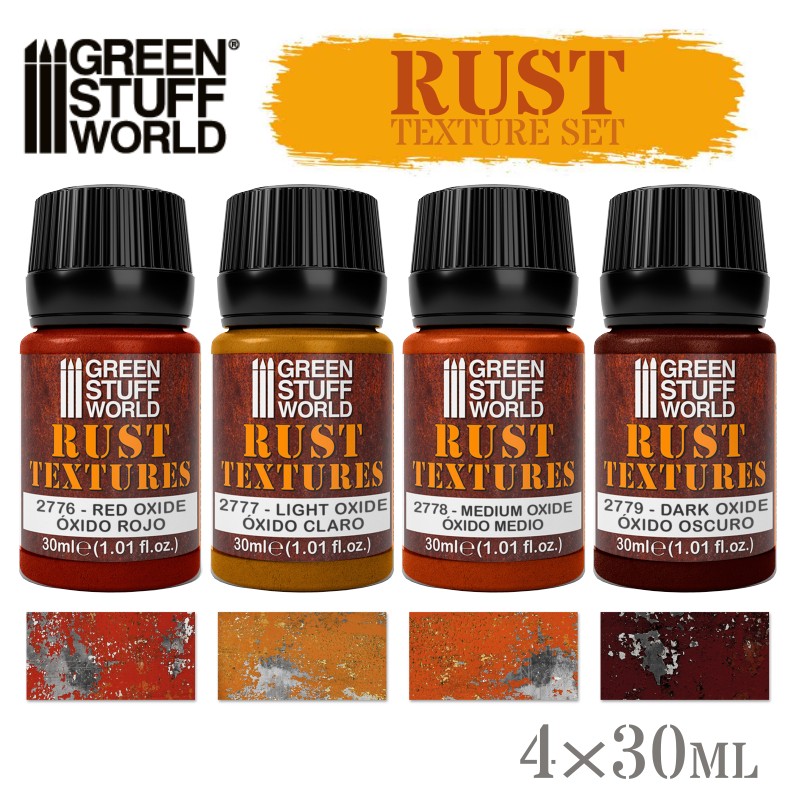 Green Stuff World: RUST - 30ml - Acrylic FX Texture - Singles 4 Oxide Colors